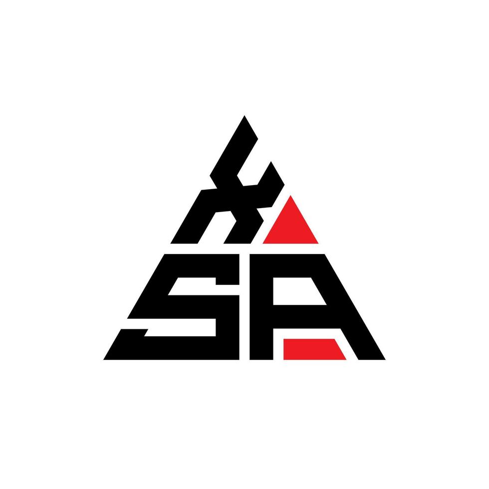 XSA-Dreieck-Buchstaben-Logo-Design mit Dreiecksform. XSA-Dreieck-Logo-Design-Monogramm. XSA-Dreieck-Vektor-Logo-Vorlage mit roter Farbe. xsa dreieckiges Logo einfaches, elegantes und luxuriöses Logo. vektor