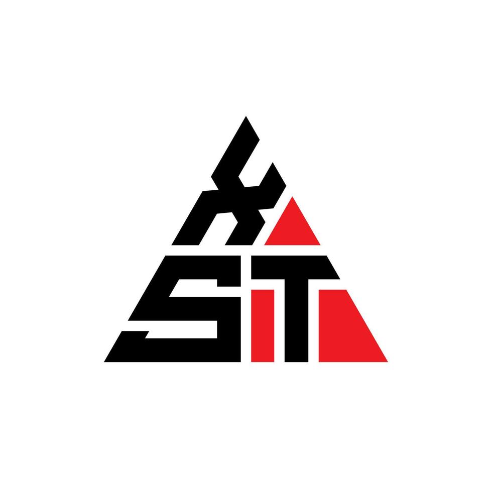 xst triangel bokstavslogotypdesign med triangelform. xst triangel logotyp design monogram. xst triangel vektor logotyp mall med röd färg. xst triangulär logotyp enkel, elegant och lyxig logotyp.
