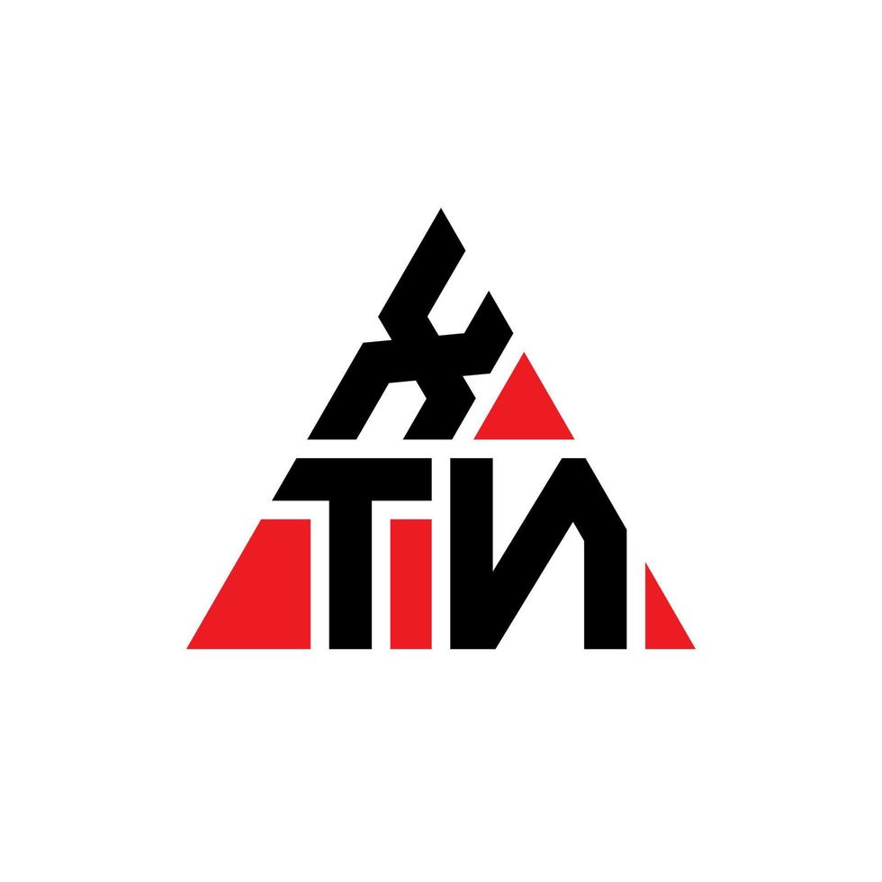 xtn triangel bokstavslogotypdesign med triangelform. xtn triangel logotyp design monogram. xtn triangel vektor logotyp mall med röd färg. xtn triangulär logotyp enkel, elegant och lyxig logotyp.