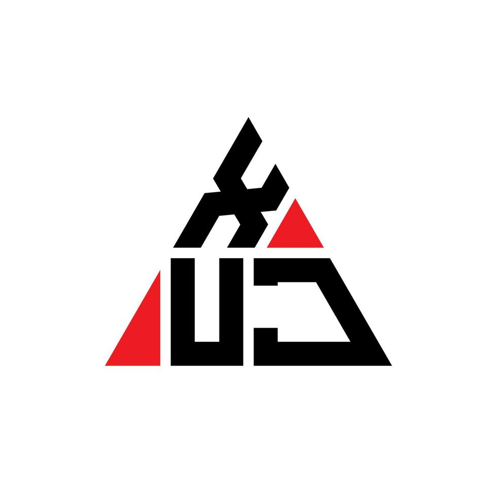 Xuj-Dreieck-Buchstaben-Logo-Design mit Dreiecksform. Xuj-Dreieck-Logo-Design-Monogramm. Xuj-Dreieck-Vektor-Logo-Vorlage mit roter Farbe. xuj dreieckiges Logo einfaches, elegantes und luxuriöses Logo. vektor