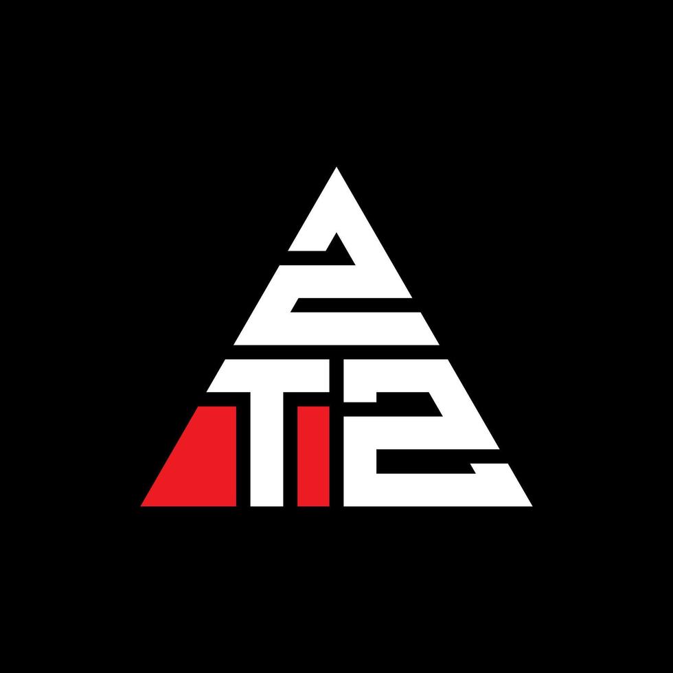 ztz triangel bokstavslogotypdesign med triangelform. ztz triangel logotyp design monogram. ztz triangel vektor logotyp mall med röd färg. ztz triangulär logotyp enkel, elegant och lyxig logotyp.