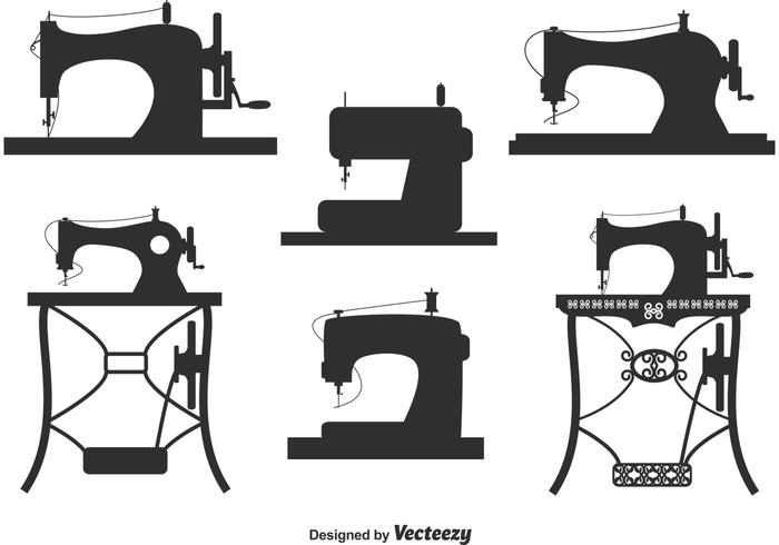 Samling av vintage symaskin vektorer