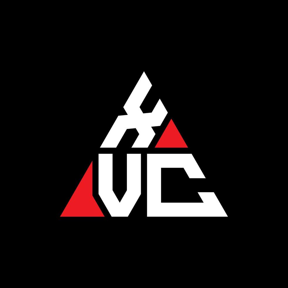 xvc-Dreieck-Buchstaben-Logo-Design mit Dreiecksform. Xvc-Dreieck-Logo-Design-Monogramm. Xvc-Dreieck-Vektor-Logo-Vorlage mit roter Farbe. xvc dreieckiges Logo einfaches, elegantes und luxuriöses Logo. vektor