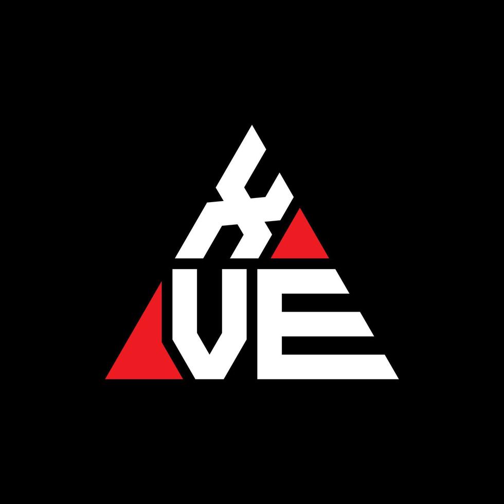 xve Dreiecksbuchstaben-Logo-Design mit Dreiecksform. xve-Dreieck-Logo-Design-Monogramm. xve-Dreieck-Vektor-Logo-Vorlage mit roter Farbe. xve dreieckiges Logo einfaches, elegantes und luxuriöses Logo. vektor