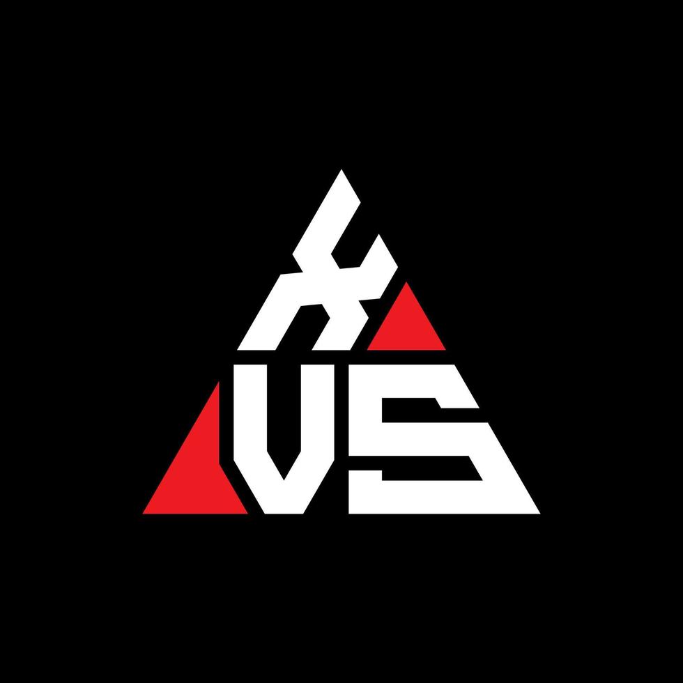 xvs Dreiecksbuchstaben-Logo-Design mit Dreiecksform. Xvs-Dreieck-Logo-Design-Monogramm. xvs-Dreieck-Vektor-Logo-Vorlage mit roter Farbe. xvs dreieckiges Logo einfaches, elegantes und luxuriöses Logo. vektor