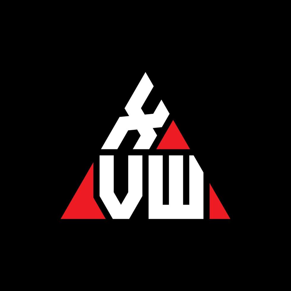 xvw triangel bokstavslogotypdesign med triangelform. xvw triangel logotyp design monogram. xvw triangel vektor logotyp mall med röd färg. xvw triangulär logotyp enkel, elegant och lyxig logotyp.