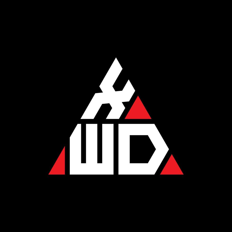 xwd triangel bokstavslogotypdesign med triangelform. xwd triangel logotyp design monogram. xwd triangel vektor logotyp mall med röd färg. xwd triangulär logotyp enkel, elegant och lyxig logotyp.