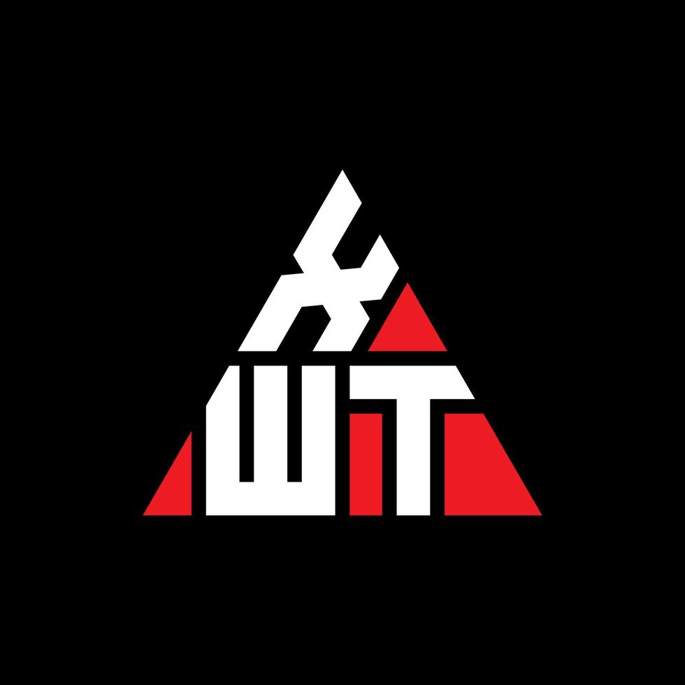 xwt triangel bokstavslogotypdesign med triangelform. xwt triangel logotyp design monogram. xwt triangel vektor logotyp mall med röd färg. xwt triangulär logotyp enkel, elegant och lyxig logotyp.
