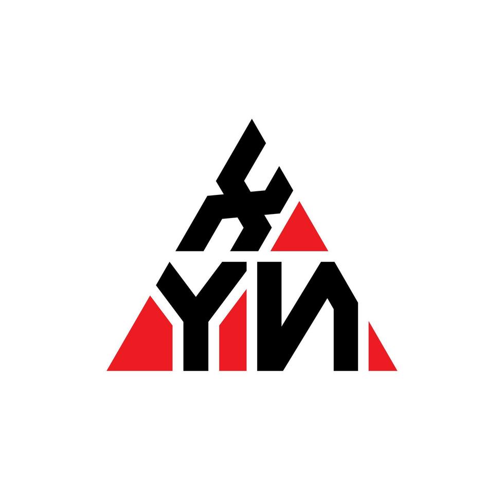 xyn triangel bokstavslogotyp design med triangelform. xyn triangel logotyp design monogram. xyn triangel vektor logotyp mall med röd färg. xyn triangulär logotyp enkel, elegant och lyxig logotyp.