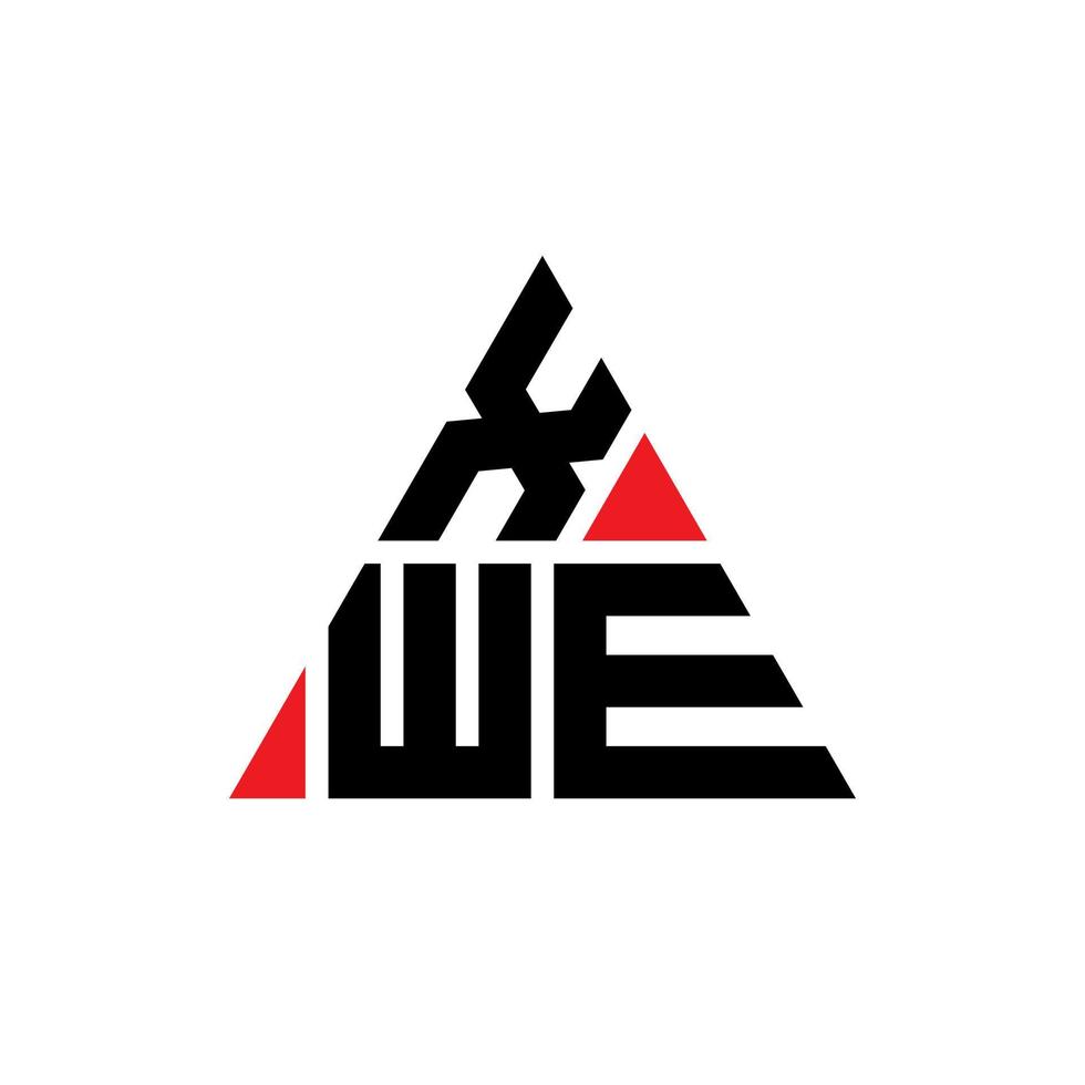 xwe triangel bokstavslogotypdesign med triangelform. xwe triangel logotyp design monogram. xwe triangel vektor logotyp mall med röd färg. xwe triangulära logotyp enkel, elegant och lyxig logotyp.