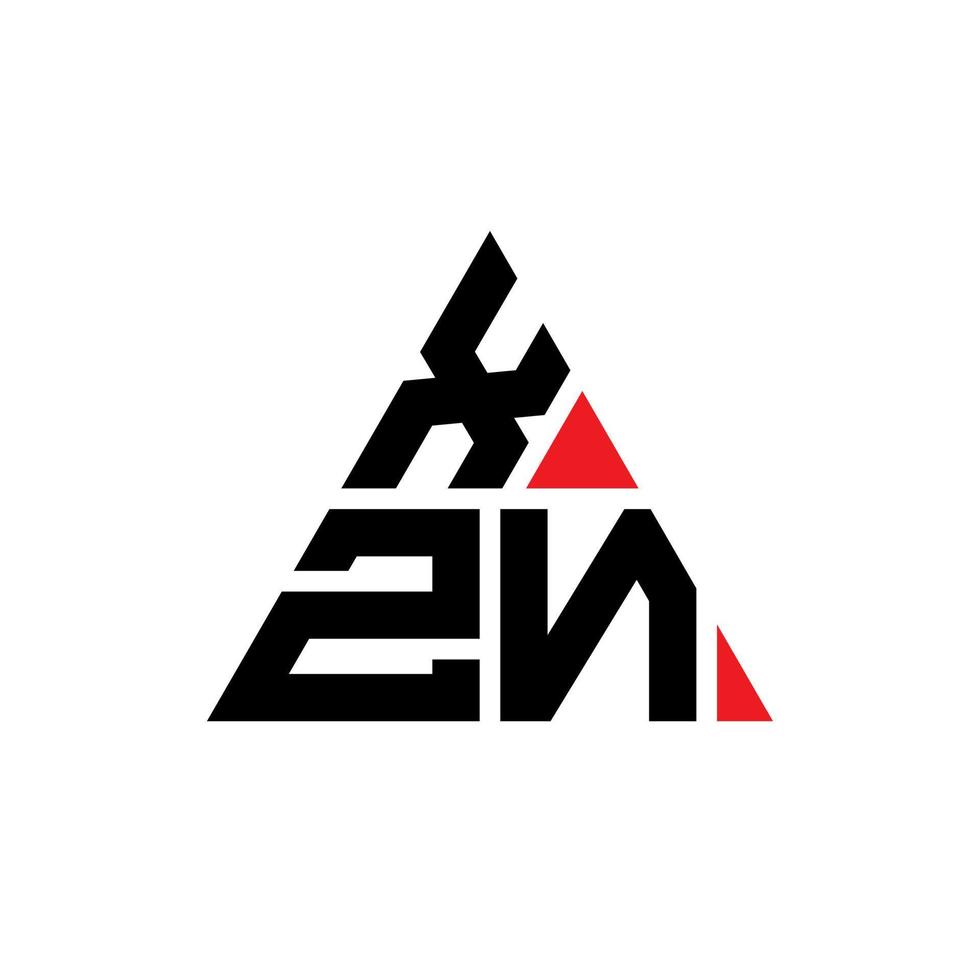 xzn Dreiecksbuchstaben-Logo-Design mit Dreiecksform. xzn-Dreieck-Logo-Design-Monogramm. xzn-Dreieck-Vektor-Logo-Vorlage mit roter Farbe. xzn dreieckiges Logo einfaches, elegantes und luxuriöses Logo. vektor