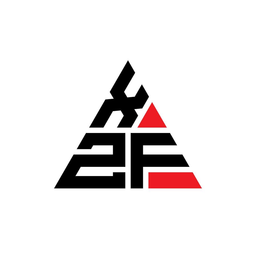 xzf triangel bokstavslogotypdesign med triangelform. xzf triangel logotyp design monogram. xzf triangel vektor logotyp mall med röd färg. xzf triangulär logotyp enkel, elegant och lyxig logotyp.