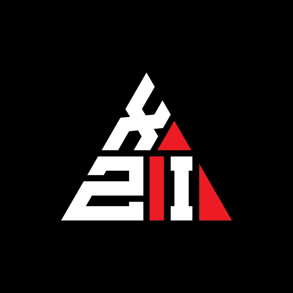 xzi triangel bokstavslogotypdesign med triangelform. xzi triangel logotyp design monogram. xzi triangel vektor logotyp mall med röd färg. xzi triangulär logotyp enkel, elegant och lyxig logotyp.