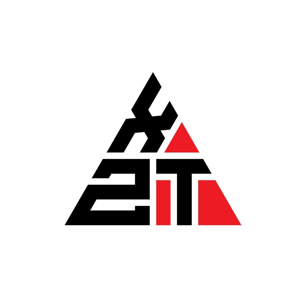 xzt-Dreieck-Buchstaben-Logo-Design mit Dreiecksform. xzt-Dreieck-Logo-Design-Monogramm. xzt-Dreieck-Vektor-Logo-Vorlage mit roter Farbe. xzt dreieckiges Logo einfaches, elegantes und luxuriöses Logo. vektor