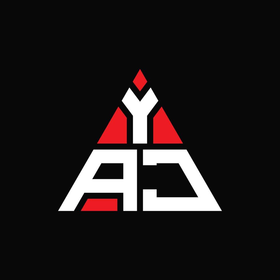 Yaj-Dreieck-Buchstaben-Logo-Design mit Dreiecksform. Yaj-Dreieck-Logo-Design-Monogramm. Yaj-Dreieck-Vektor-Logo-Vorlage mit roter Farbe. Yaj dreieckiges Logo einfaches, elegantes und luxuriöses Logo. vektor