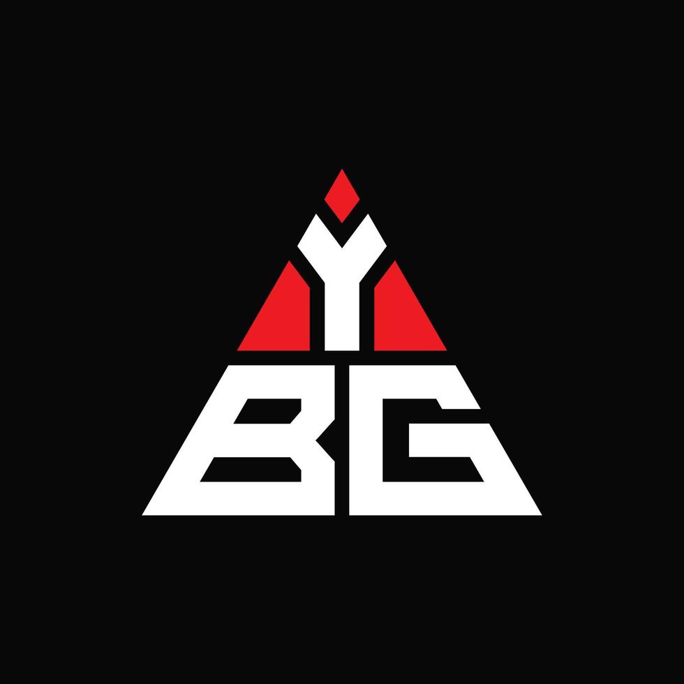 Ybg-Dreieck-Buchstaben-Logo-Design mit Dreiecksform. Ybg-Dreieck-Logo-Design-Monogramm. Ybg-Dreieck-Vektor-Logo-Vorlage mit roter Farbe. ybg dreieckiges Logo einfaches, elegantes und luxuriöses Logo. vektor