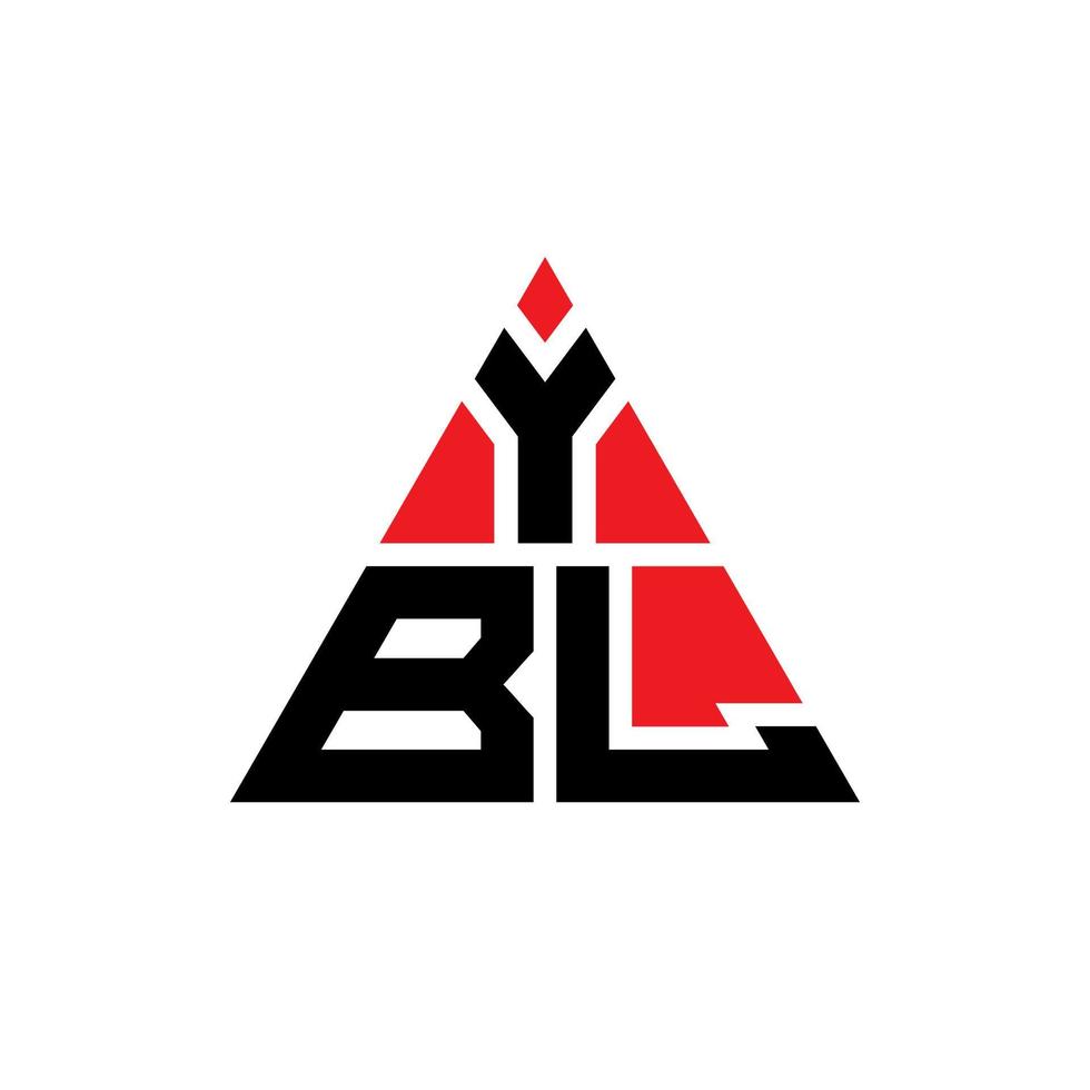 Ybl-Dreieck-Buchstaben-Logo-Design mit Dreiecksform. Ybl-Dreieck-Logo-Design-Monogramm. Ybl-Dreieck-Vektor-Logo-Vorlage mit roter Farbe. ybl dreieckiges Logo einfaches, elegantes und luxuriöses Logo. vektor