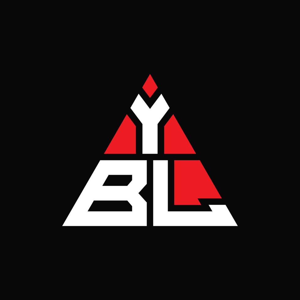 Ybl-Dreieck-Buchstaben-Logo-Design mit Dreiecksform. Ybl-Dreieck-Logo-Design-Monogramm. Ybl-Dreieck-Vektor-Logo-Vorlage mit roter Farbe. ybl dreieckiges Logo einfaches, elegantes und luxuriöses Logo. vektor