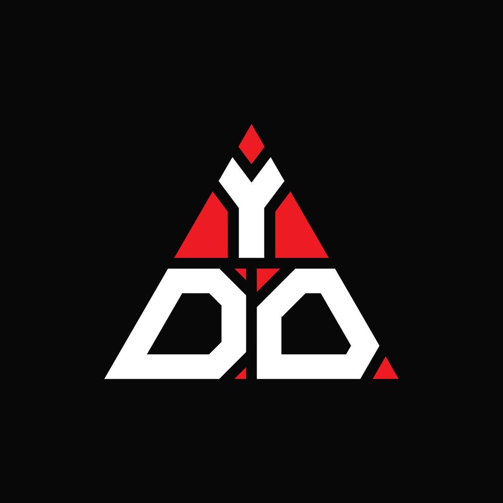 ydo triangel bokstavslogotypdesign med triangelform. ydo triangel logotyp design monogram. ydo triangel vektor logotyp mall med röd färg. ydo triangulär logotyp enkel, elegant och lyxig logotyp.