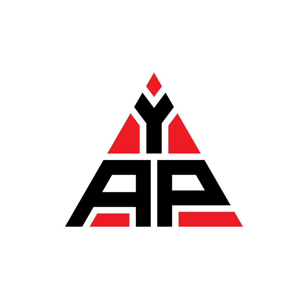 Yap-Dreieck-Buchstaben-Logo-Design mit Dreiecksform. Yap-Dreieck-Logo-Design-Monogramm. Yap-Dreieck-Vektor-Logo-Vorlage mit roter Farbe. yap dreieckiges Logo einfaches, elegantes und luxuriöses Logo. vektor