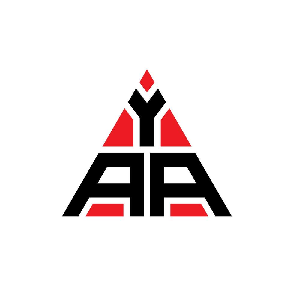 Yaa-Dreieck-Buchstaben-Logo-Design mit Dreiecksform. Yaa-Dreieck-Logo-Design-Monogramm. Yaa-Dreieck-Vektor-Logo-Vorlage mit roter Farbe. yaa dreieckiges Logo einfaches, elegantes und luxuriöses Logo. vektor