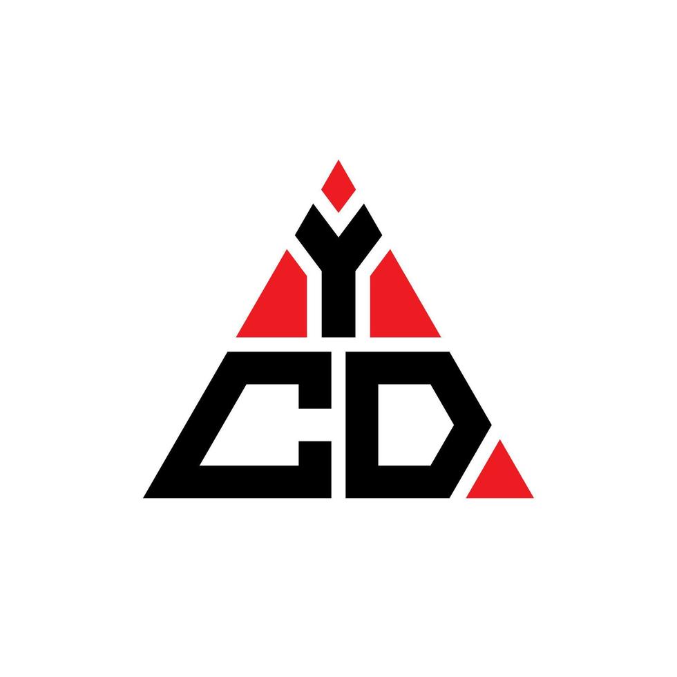 ycd triangel bokstavslogotypdesign med triangelform. ycd triangel logotyp design monogram. ycd triangel vektor logotyp mall med röd färg. ycd triangulär logotyp enkel, elegant och lyxig logotyp.