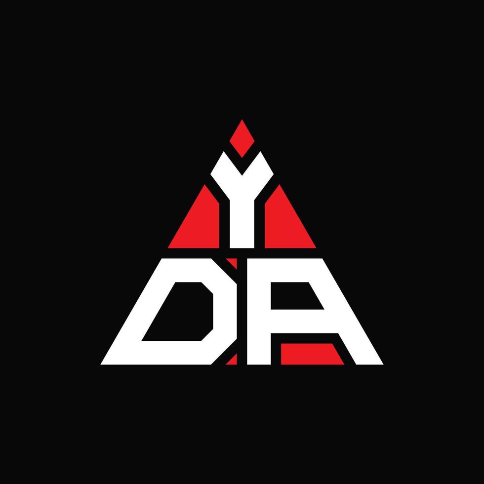 YDA-Dreieck-Buchstaben-Logo-Design mit Dreiecksform. YDA-Dreieck-Logo-Design-Monogramm. YDA-Dreieck-Vektor-Logo-Vorlage mit roter Farbe. yda dreieckiges Logo einfaches, elegantes und luxuriöses Logo. vektor
