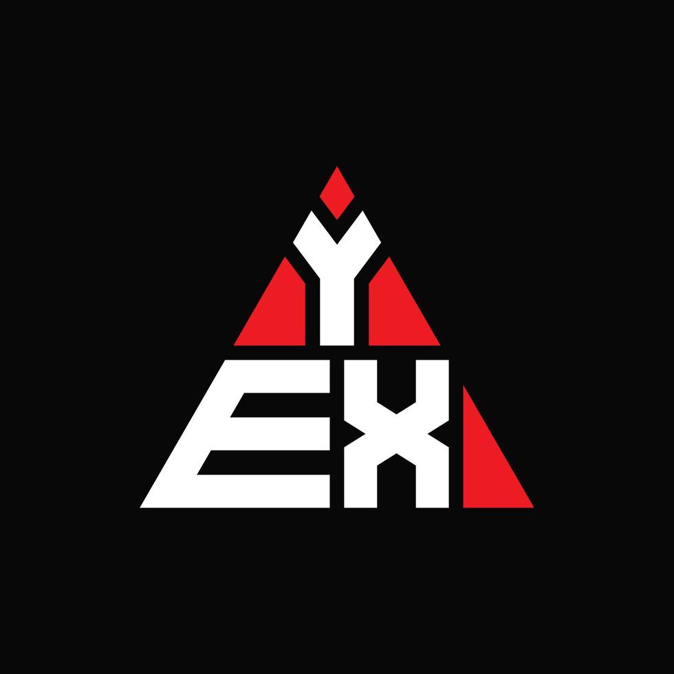 yex Dreiecksbuchstaben-Logo-Design mit Dreiecksform. Yex-Dreieck-Logo-Design-Monogramm. Yex-Dreieck-Vektor-Logo-Vorlage mit roter Farbe. yex dreieckiges Logo einfaches, elegantes und luxuriöses Logo. vektor