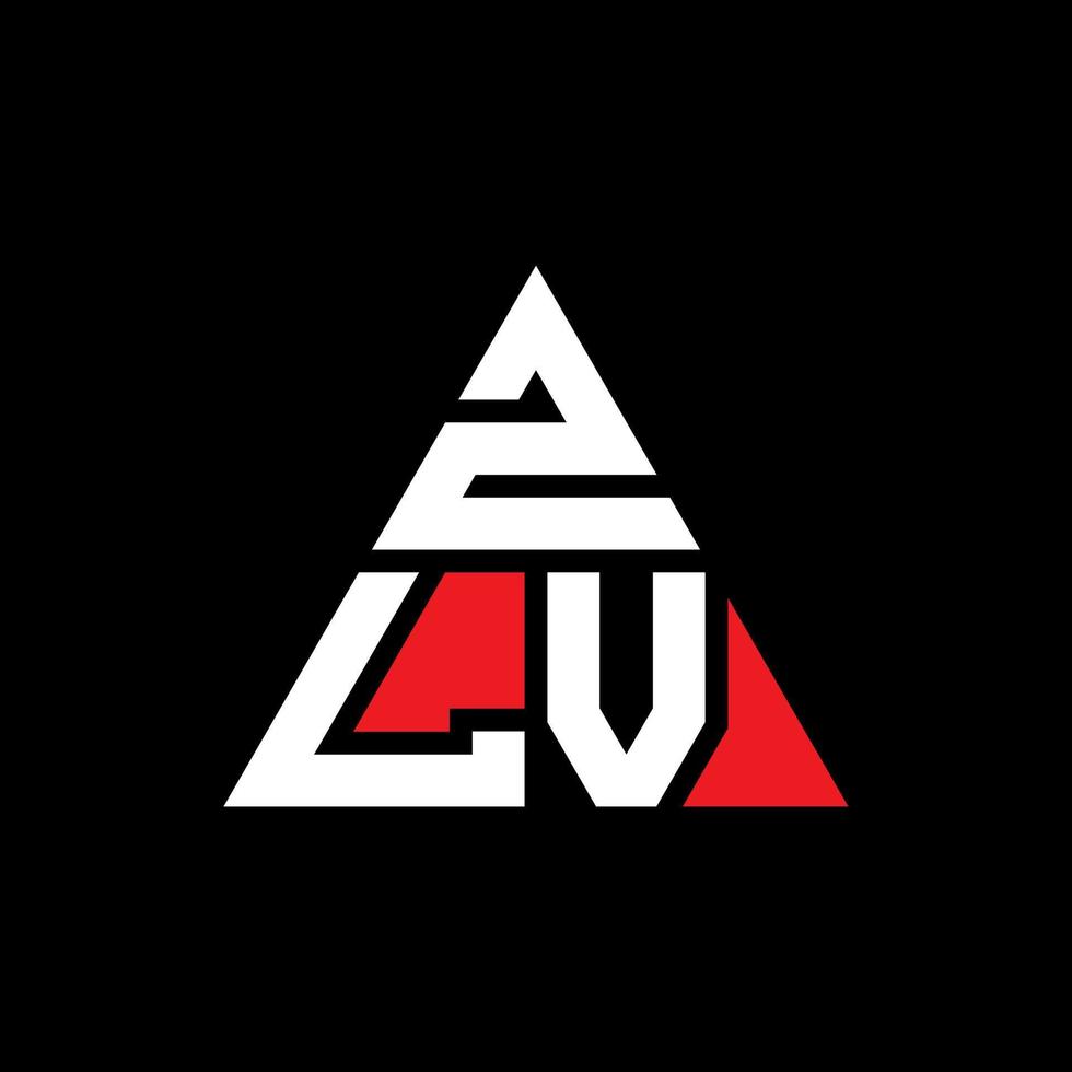 zlv Dreiecksbuchstaben-Logo-Design mit Dreiecksform. zlv-Dreieck-Logo-Design-Monogramm. zlv-Dreieck-Vektor-Logo-Vorlage mit roter Farbe. zlv dreieckiges Logo einfaches, elegantes und luxuriöses Logo. vektor