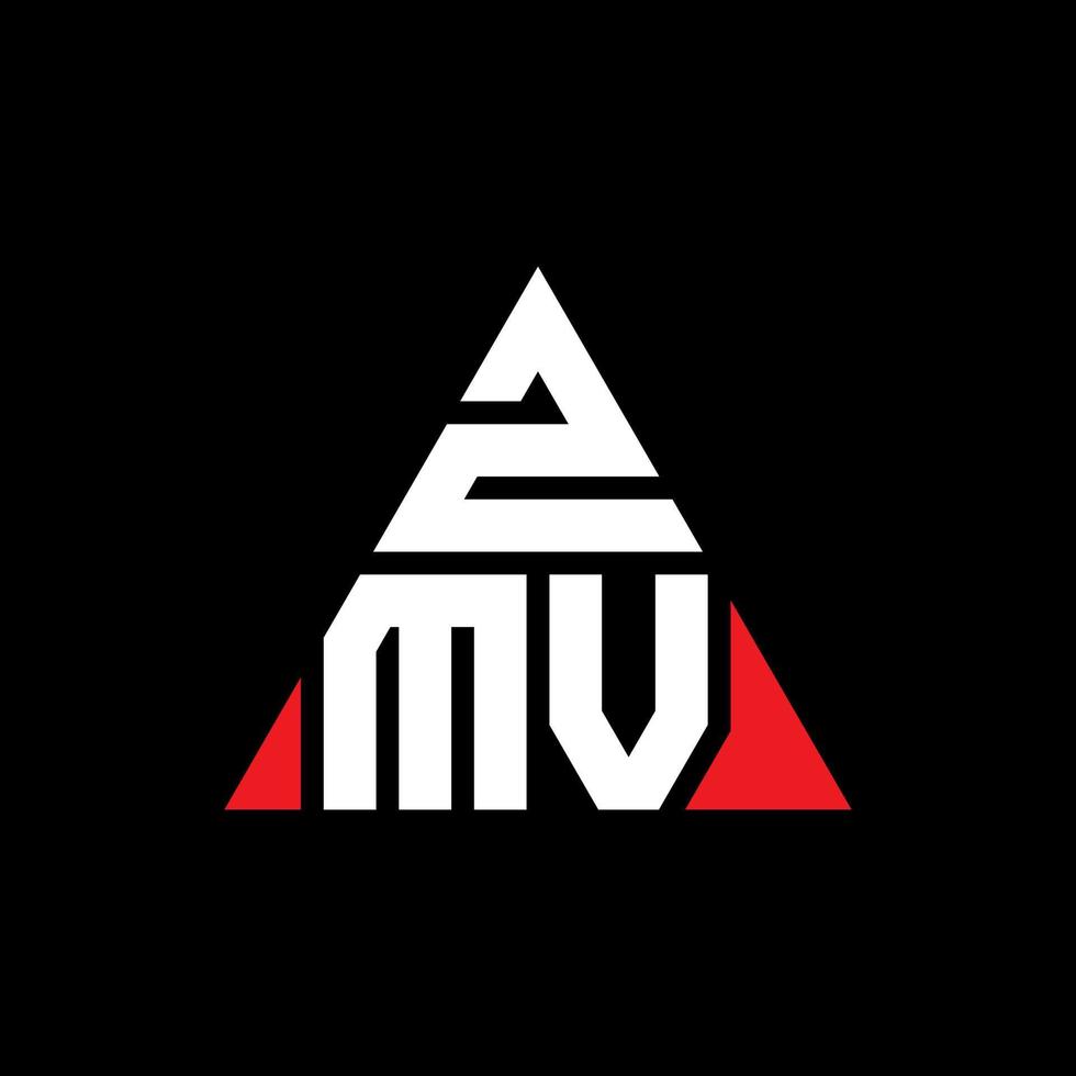 zmv-Dreieck-Buchstaben-Logo-Design mit Dreiecksform. zmv-Dreieck-Logo-Design-Monogramm. zmv-Dreieck-Vektor-Logo-Vorlage mit roter Farbe. zmv dreieckiges Logo einfaches, elegantes und luxuriöses Logo. vektor