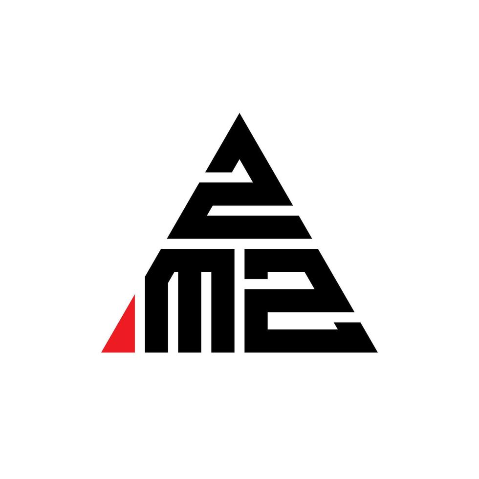 zmz-Dreieck-Buchstaben-Logo-Design mit Dreiecksform. zmz-Dreieck-Logo-Design-Monogramm. zmz-Dreieck-Vektor-Logo-Vorlage mit roter Farbe. zmz dreieckiges Logo einfaches, elegantes und luxuriöses Logo. vektor
