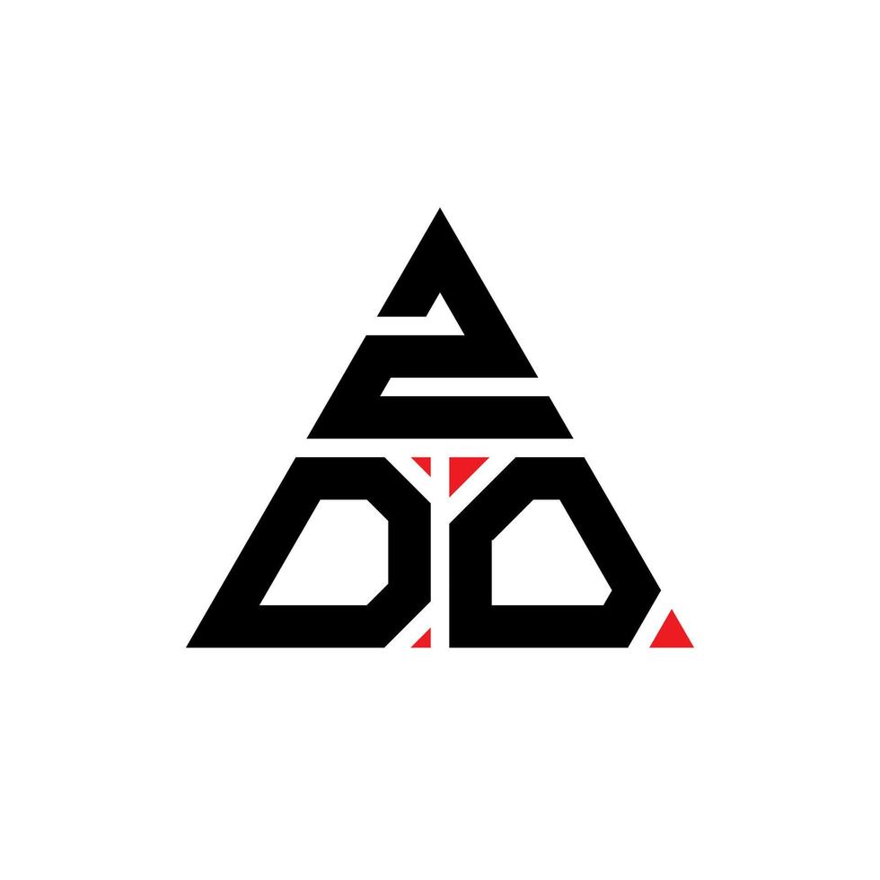 zdo triangel bokstavslogotypdesign med triangelform. zdo triangel logotyp design monogram. zdo triangel vektor logotyp mall med röd färg. zdo triangulär logotyp enkel, elegant och lyxig logotyp.