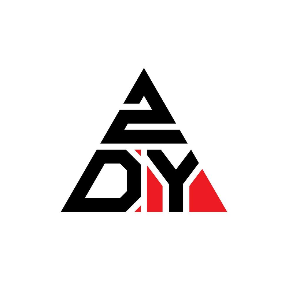 zdy-Dreieck-Buchstaben-Logo-Design mit Dreiecksform. Zdy-Dreieck-Logo-Design-Monogramm. zdy-Dreieck-Vektor-Logo-Vorlage mit roter Farbe. zdy dreieckiges Logo einfaches, elegantes und luxuriöses Logo. vektor