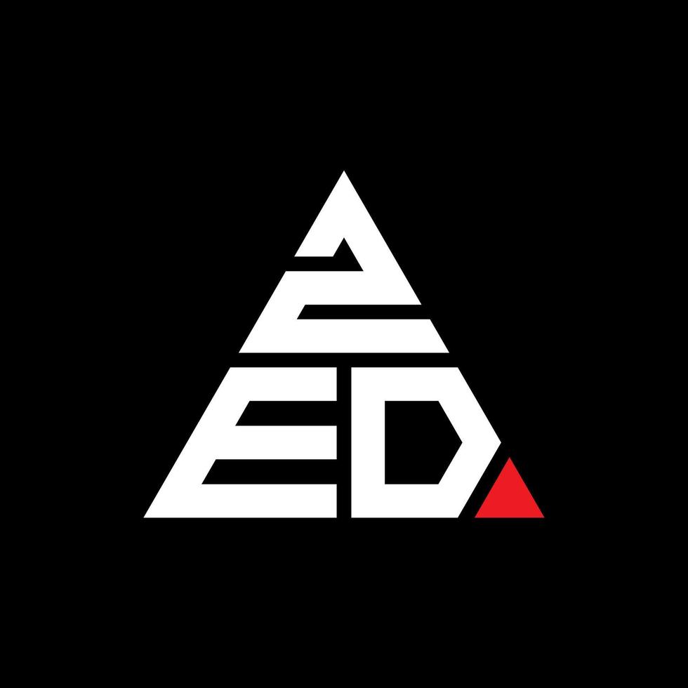 Zed-Dreieck-Buchstaben-Logo-Design mit Dreiecksform. Zed-Dreieck-Logo-Design-Monogramm. Zed-Dreieck-Vektor-Logo-Vorlage mit roter Farbe. zed dreieckiges logo einfaches, elegantes und luxuriöses logo. vektor
