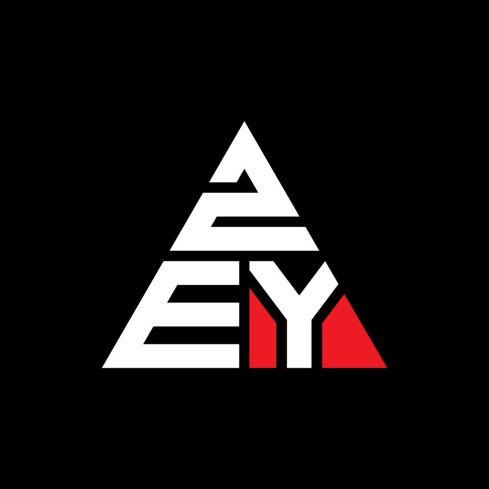 Zey triangel bokstavslogotypdesign med triangelform. zey triangel logotyp design monogram. zey triangel vektor logotyp mall med röd färg. zey triangulär logotyp enkel, elegant och lyxig logotyp.