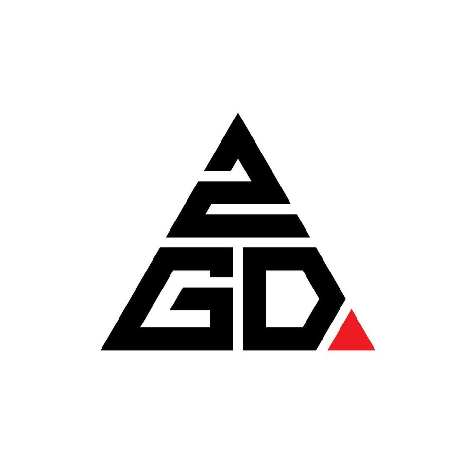 zgd-Dreieck-Buchstaben-Logo-Design mit Dreiecksform. zgd-Dreieck-Logo-Design-Monogramm. zgd-Dreieck-Vektor-Logo-Vorlage mit roter Farbe. zgd dreieckiges Logo einfaches, elegantes und luxuriöses Logo. vektor