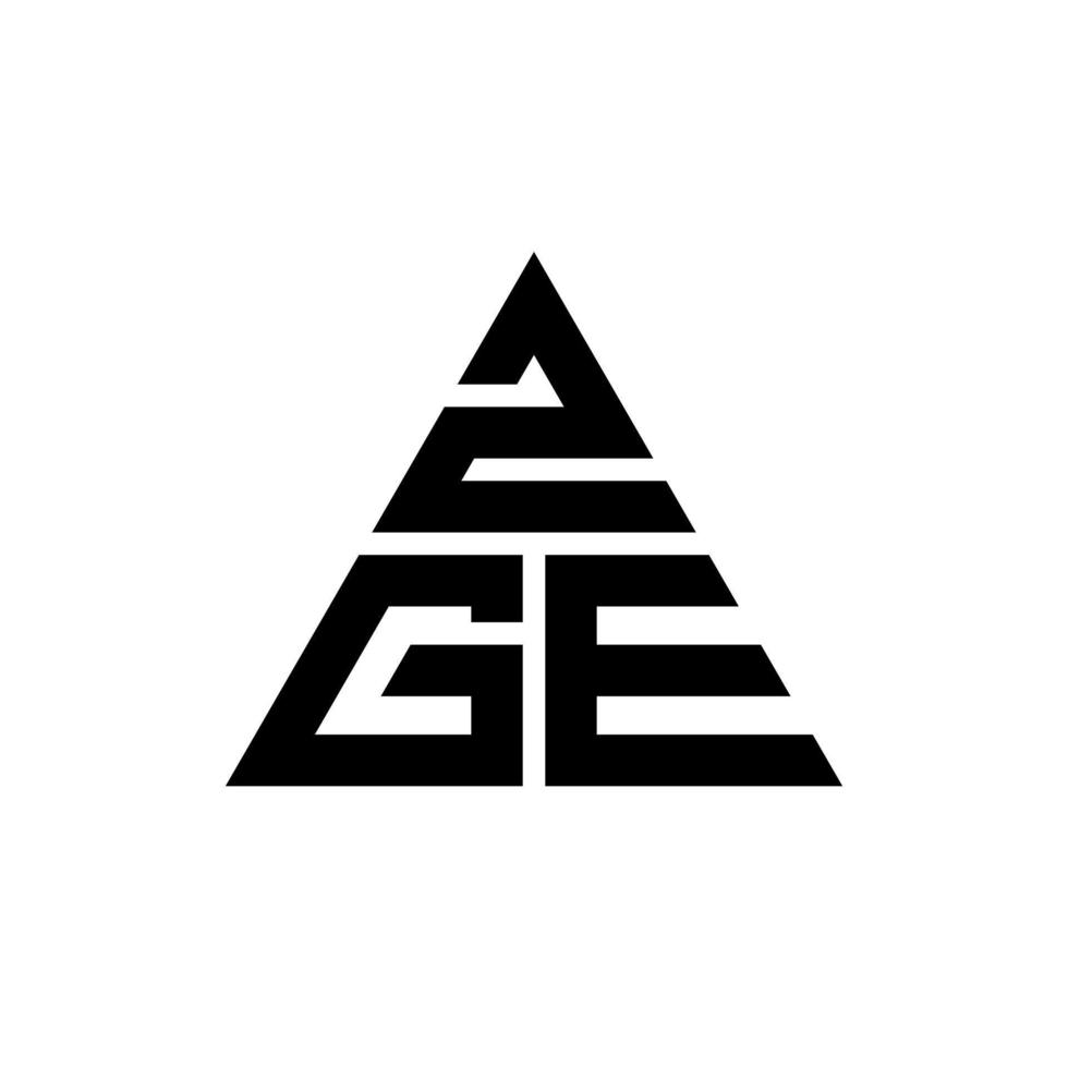 zge triangel bokstavslogotypdesign med triangelform. zge triangel logotyp design monogram. zge triangel vektor logotyp mall med röd färg. zge triangulär logotyp enkel, elegant och lyxig logotyp.