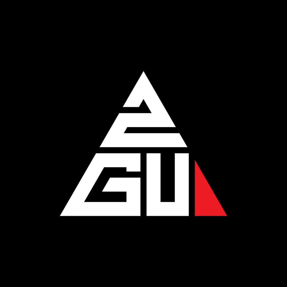 zgu triangel bokstavslogotypdesign med triangelform. zgu triangel logotyp design monogram. zgu triangel vektor logotyp mall med röd färg. zgu triangulär logotyp enkel, elegant och lyxig logotyp.