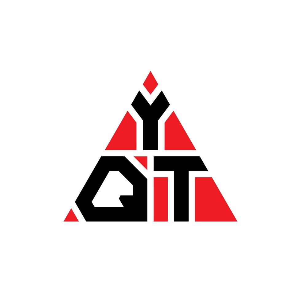 yqt triangel bokstavslogotypdesign med triangelform. yqt triangel logotyp design monogram. yqt triangel vektor logotyp mall med röd färg. yqt triangulär logotyp enkel, elegant och lyxig logotyp.
