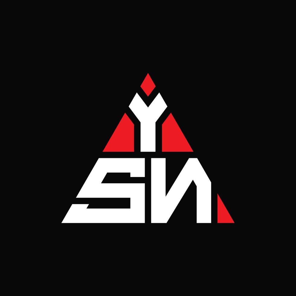 ysn-Dreieck-Buchstaben-Logo-Design mit Dreiecksform. ysn-Dreieck-Logo-Design-Monogramm. ysn-Dreieck-Vektor-Logo-Vorlage mit roter Farbe. ysn dreieckiges Logo einfaches, elegantes und luxuriöses Logo. vektor