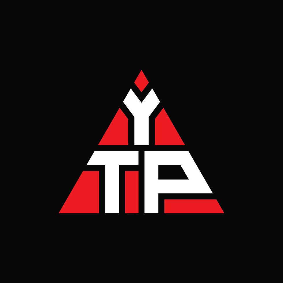 ytp-Dreieck-Buchstaben-Logo-Design mit Dreiecksform. YTP-Dreieck-Logo-Design-Monogramm. YTP-Dreieck-Vektor-Logo-Vorlage mit roter Farbe. ytp dreieckiges Logo einfaches, elegantes und luxuriöses Logo. vektor