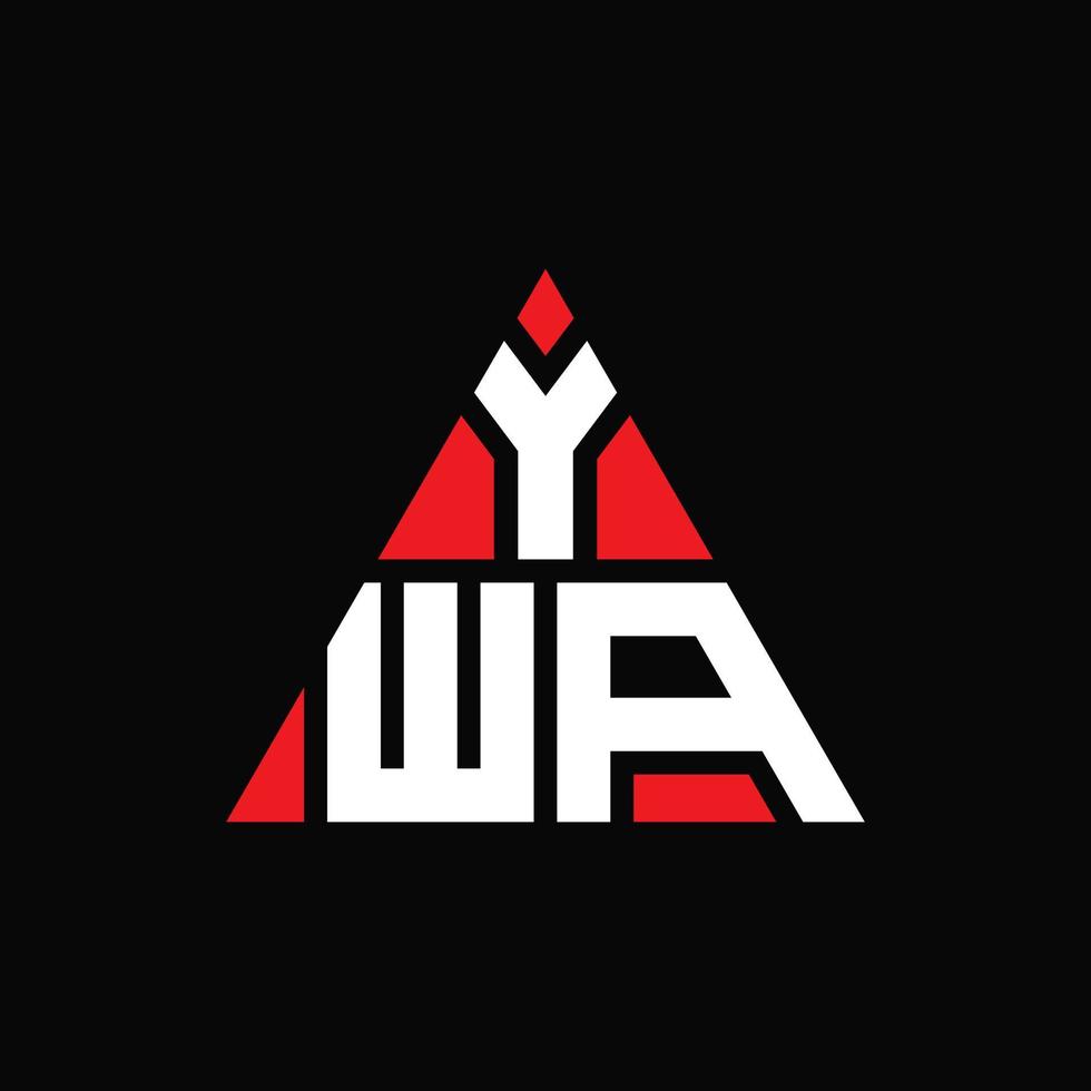 Ywa-Dreieck-Buchstaben-Logo-Design mit Dreiecksform. Ywa-Dreieck-Logo-Design-Monogramm. Ywa-Dreieck-Vektor-Logo-Vorlage mit roter Farbe. ywa dreieckiges Logo einfaches, elegantes und luxuriöses Logo. vektor