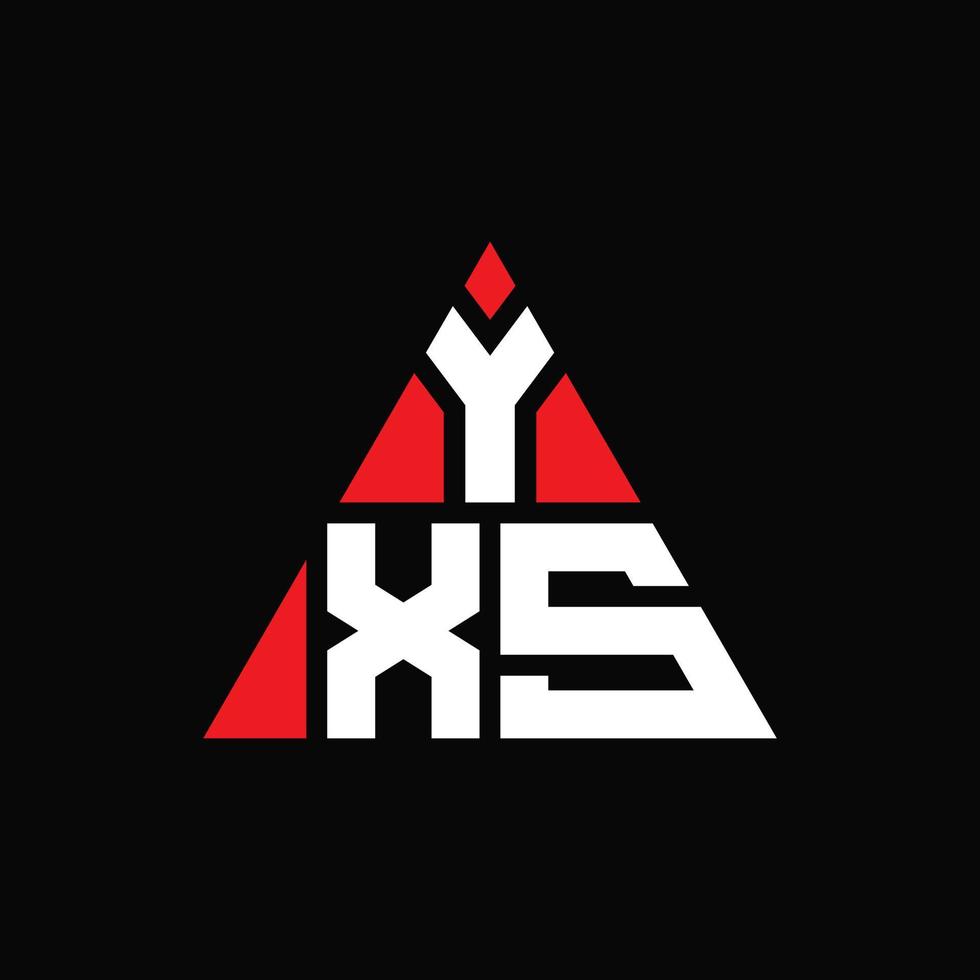 yxs triangel bokstavslogotypdesign med triangelform. yxs triangel logotyp design monogram. yxs triangel vektor logotyp mall med röd färg. yxs trekantiga logotyp enkel, elegant och lyxig logotyp.