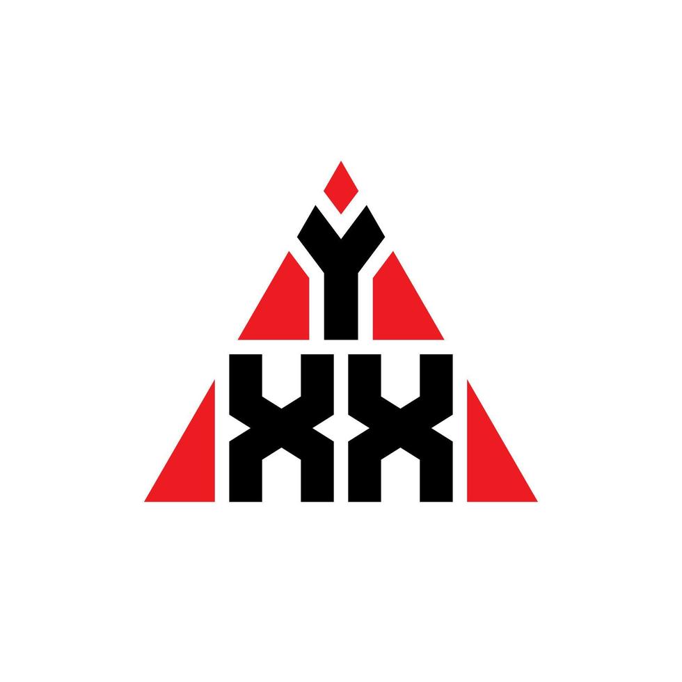 Yxx-Dreieck-Buchstaben-Logo-Design mit Dreiecksform. Yxx-Dreieck-Logo-Design-Monogramm. yxx-Dreieck-Vektor-Logo-Vorlage mit roter Farbe. yxx dreieckiges Logo einfaches, elegantes und luxuriöses Logo. vektor