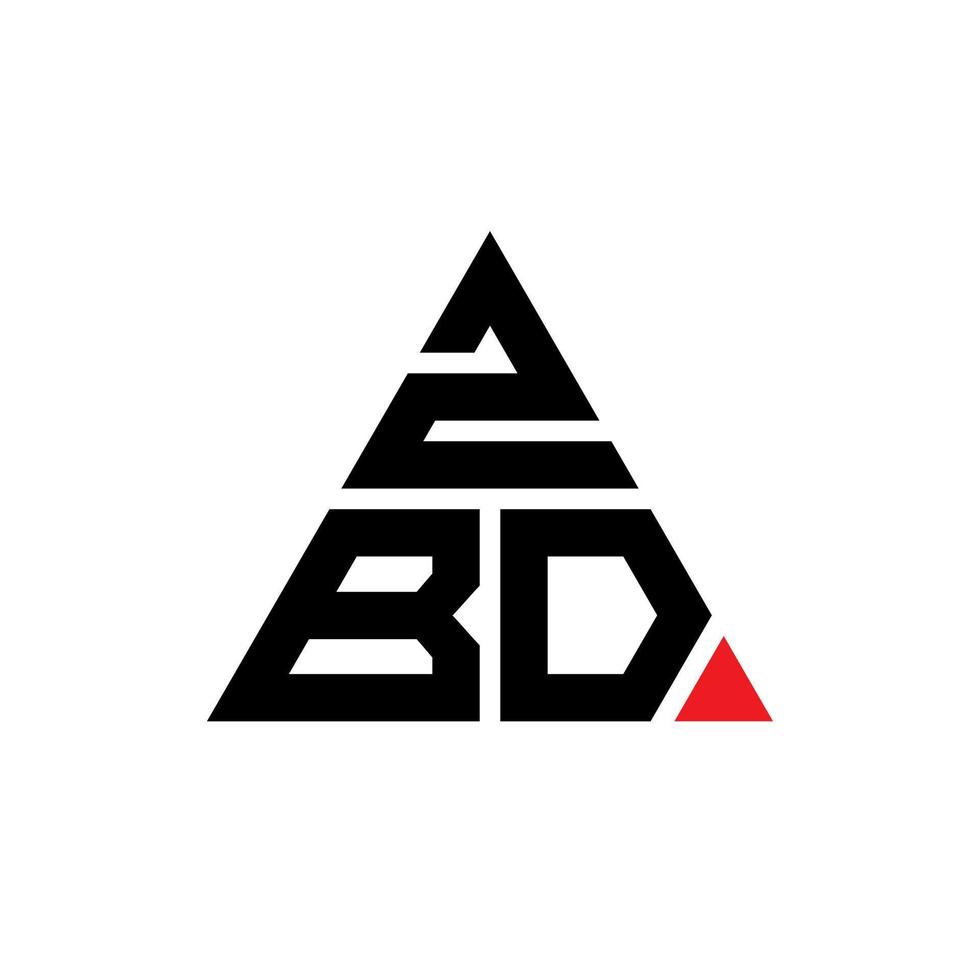 zbd-Dreieck-Buchstaben-Logo-Design mit Dreiecksform. zbd-Dreieck-Logo-Design-Monogramm. zbd-Dreieck-Vektor-Logo-Vorlage mit roter Farbe. zbd dreieckiges Logo einfaches, elegantes und luxuriöses Logo. vektor