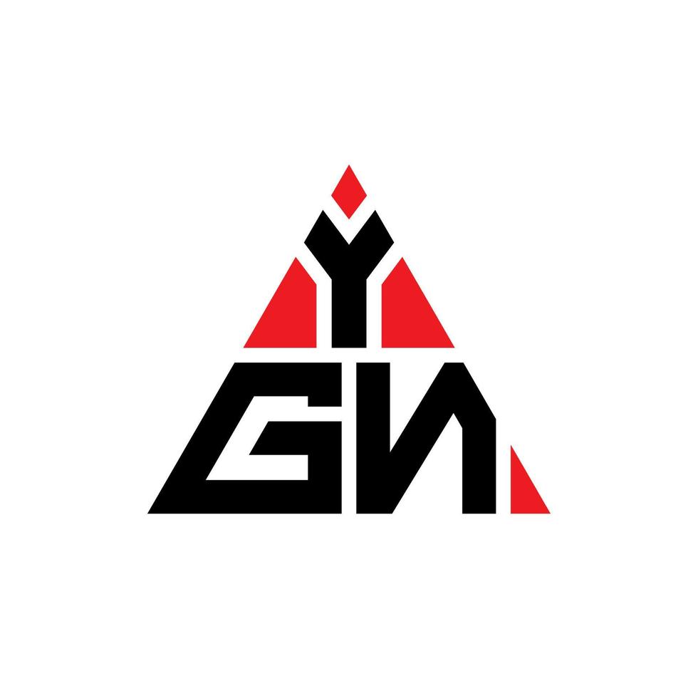 Ygn-Dreieck-Buchstaben-Logo-Design mit Dreiecksform. YGN-Dreieck-Logo-Design-Monogramm. YGN-Dreieck-Vektor-Logo-Vorlage mit roter Farbe. ygn dreieckiges Logo einfaches, elegantes und luxuriöses Logo. vektor