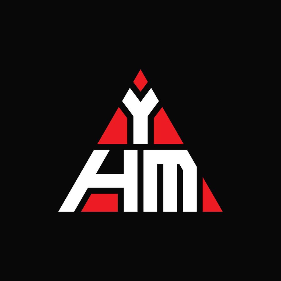 yhm-Dreieck-Buchstaben-Logo-Design mit Dreiecksform. yhm-Dreieck-Logo-Design-Monogramm. yhm-Dreieck-Vektor-Logo-Vorlage mit roter Farbe. yhm dreieckiges Logo einfaches, elegantes und luxuriöses Logo. vektor