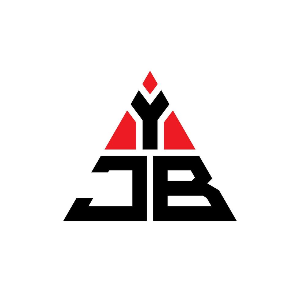 yjb triangel bokstavslogotypdesign med triangelform. yjb triangel logotyp design monogram. yjb triangel vektor logotyp mall med röd färg. yjb triangulär logotyp enkel, elegant och lyxig logotyp.