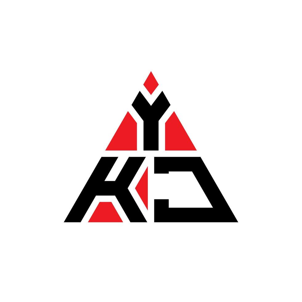 ykj triangel bokstavslogotypdesign med triangelform. ykj triangel logotyp design monogram. ykj triangel vektor logotyp mall med röd färg. ykj triangulär logotyp enkel, elegant och lyxig logotyp.