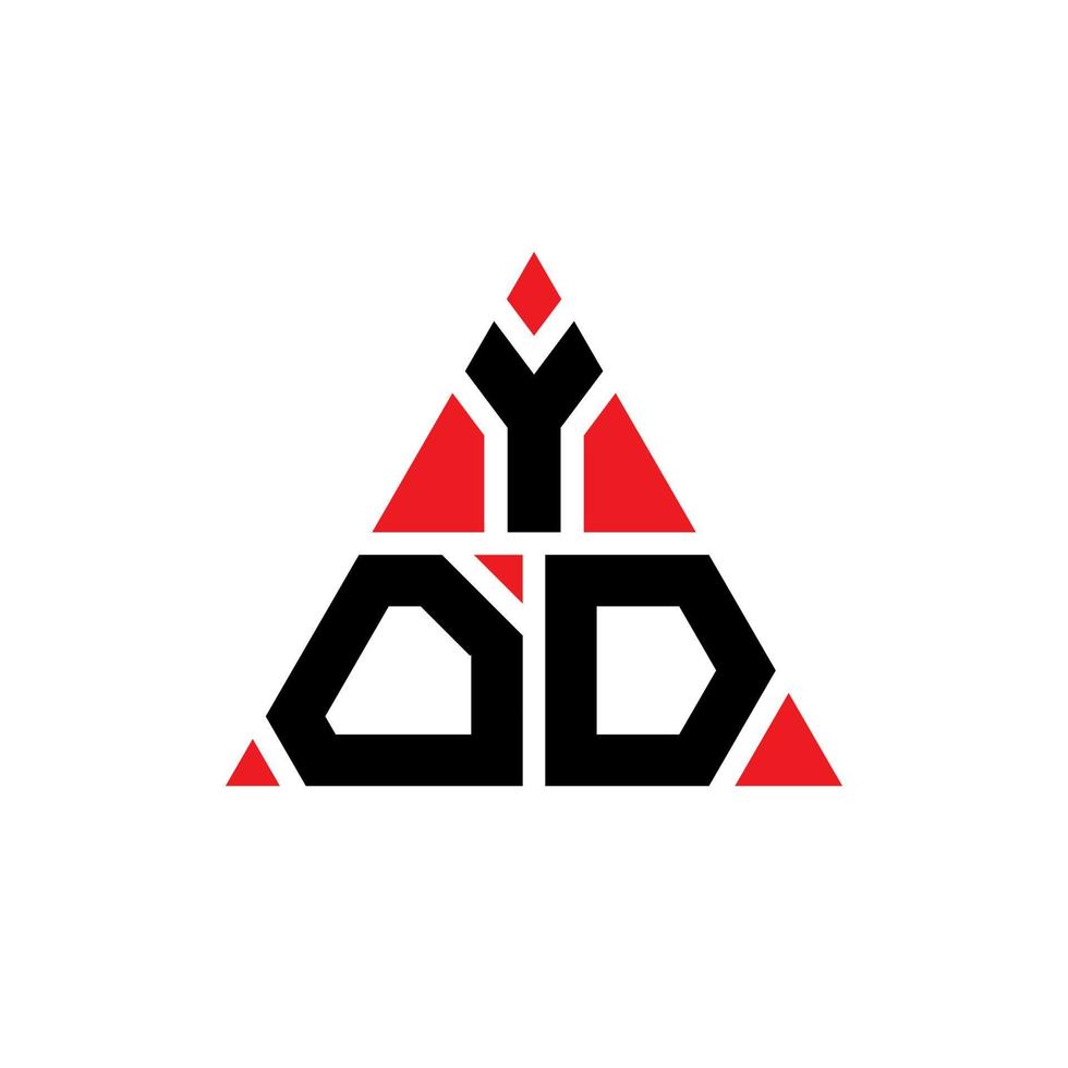 yod triangel bokstavslogotypdesign med triangelform. yod triangel logotyp design monogram. yod triangel vektor logotyp mall med röd färg. yod triangulär logotyp enkel, elegant och lyxig logotyp.